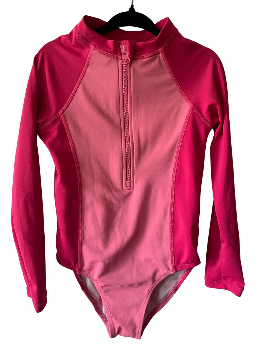 Joe Fresh Girls' Two-Tone Pink Long Sleeve One-Piece Swim